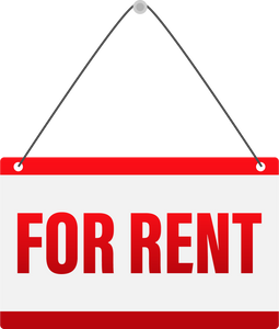 For rent sign. Isolated vector illustration. Vector illustra